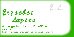 erzsebet lazics business card